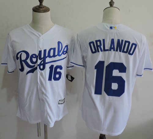 Royals #16 Paulo Orlando White New Cool Base Stitched MLB Jersey
